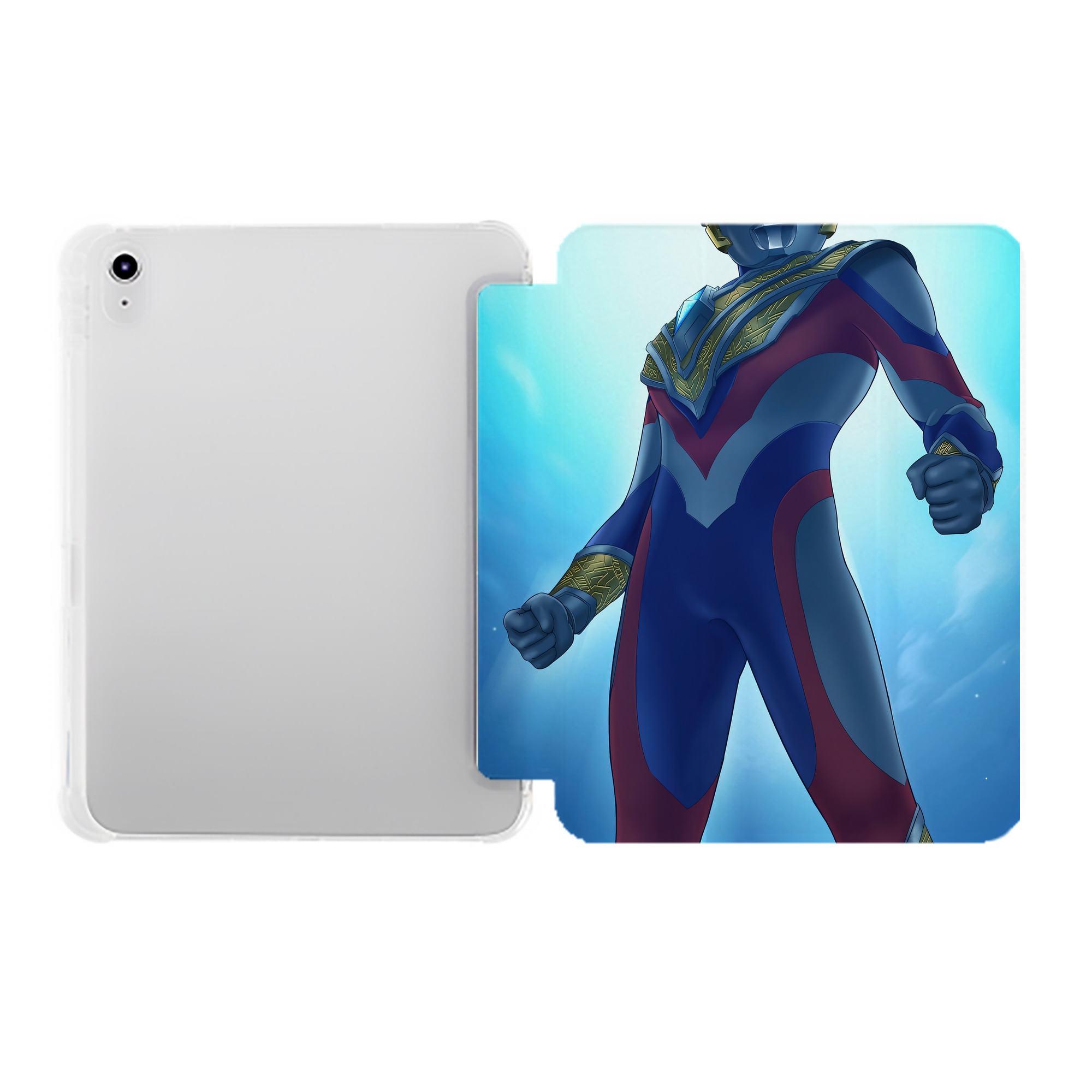 （画像用） ウルトラマン Ultraman IPad ケース ペン収納付き 三つ折りスタンド PUレザー×シリコン 対応機種9.5/10.5/10.9インチ